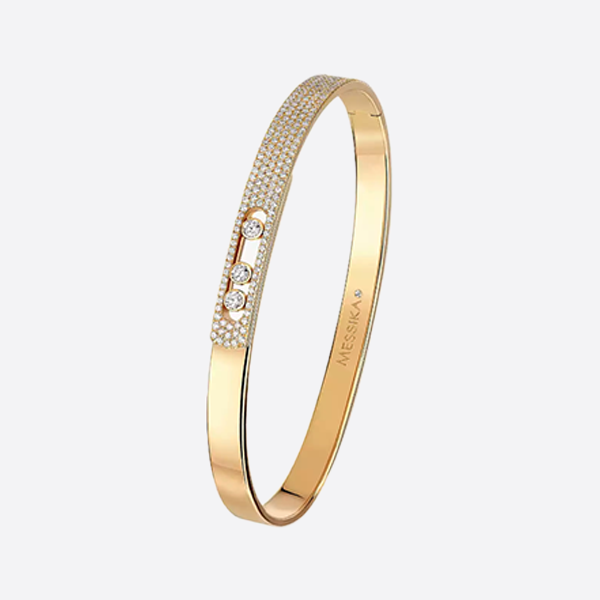 Messika Move Noa Yellow Gold and Diamond Pavé Bangle 06371-YG
