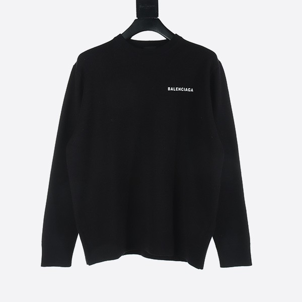 Balenciaga Classic Cola Jacquard Wool Knit Sweater in Black