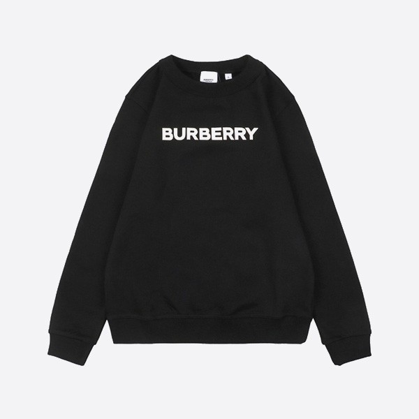 Burberry 24FW Single Row Letter Print Crew Neck Sweatshirt in Black