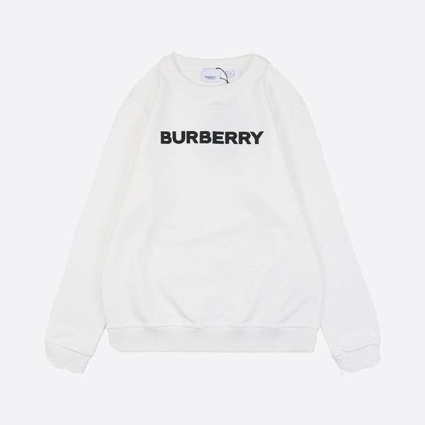 Burberry 24FW Single Row Letter Print Crew Neck Sweatshirt in White