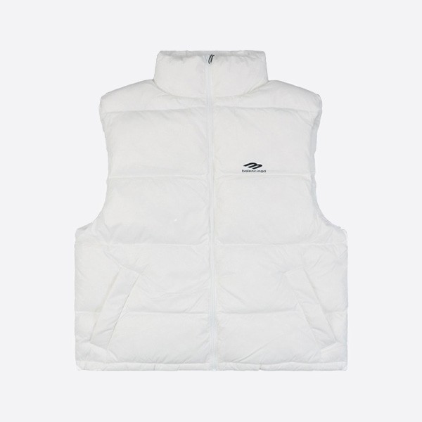 Balanciaga 24Fw 3B Paris Lettering Ski Down Vest White