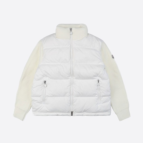 Moncler 24Fw 5-Panel Patchwork Check Pattern Down Jacket in White