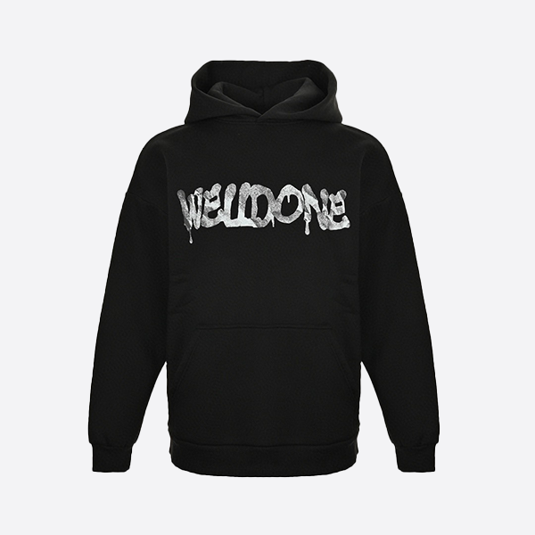 We11 Done 24Fw Metal Bone Print Hooded Sweatshirt