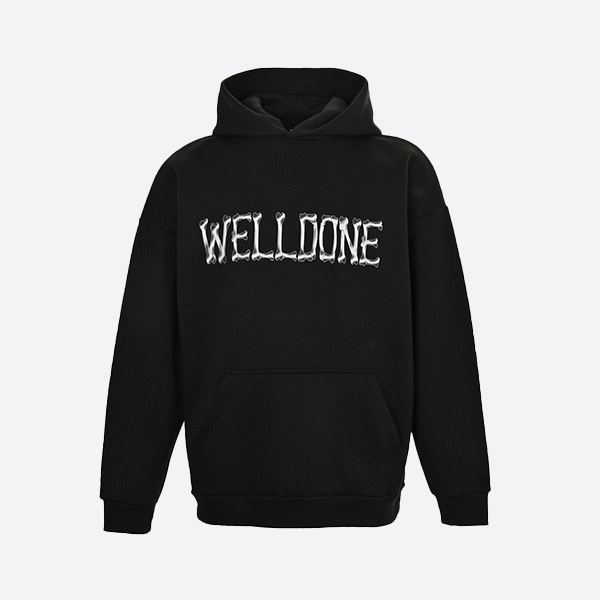 We11 Done 24Fw Metal Bone Print Hooded Sweatshirt