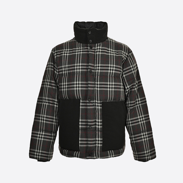 Burberry double-pocket checked down jacket