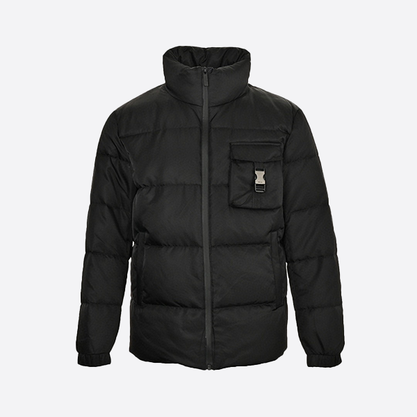 Prada chest pocket lock hooded down jacket
