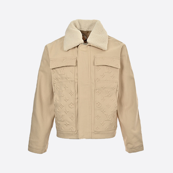 Louis Vuitton Embossed Fur Collar Denim Jacket