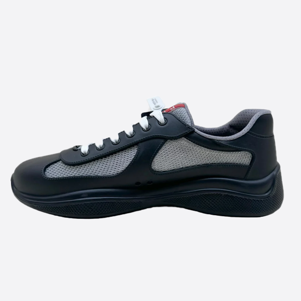 Prada America's Cup patent leather round-toe lace-up low-top sneakers, stylish, slip-resistant, and abrasion-resistant. 4E65000253LLJF0002F