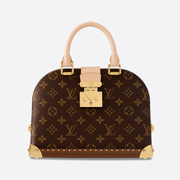 Louis Vuitton's classic Alma bag with metal corners and trunk construction, M11114