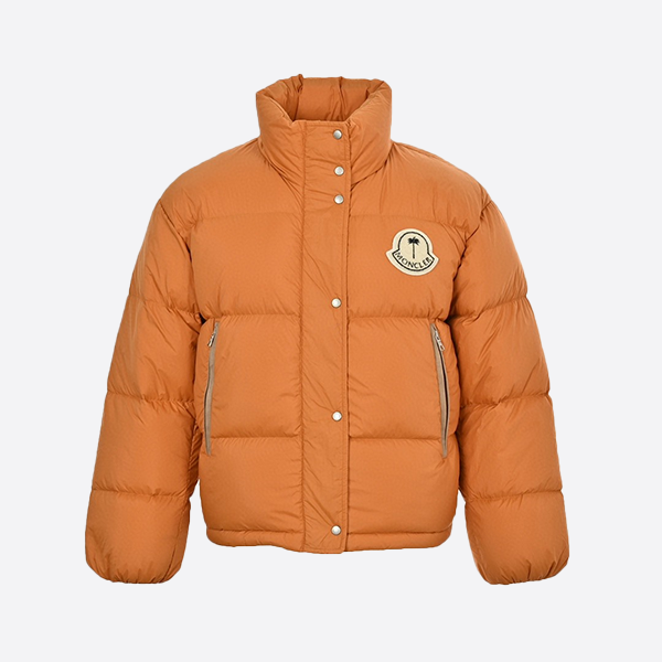 Monger & Palm Angels Collaborative Model Anthracite Stand Collar Down Jacket, Unisex