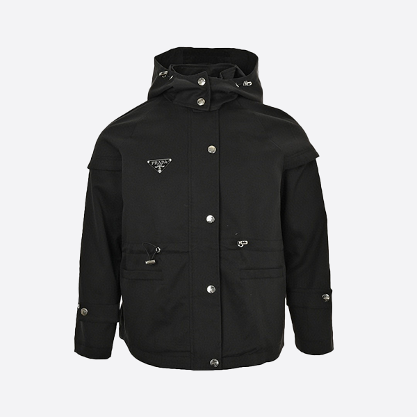 Prada 24FW Metal Triangle Logo Quilted Windbreaker Jacket