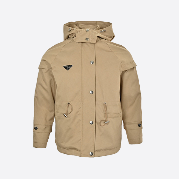 Prada 24FW Metal Triangle Logo Quilted Windbreaker Jacket