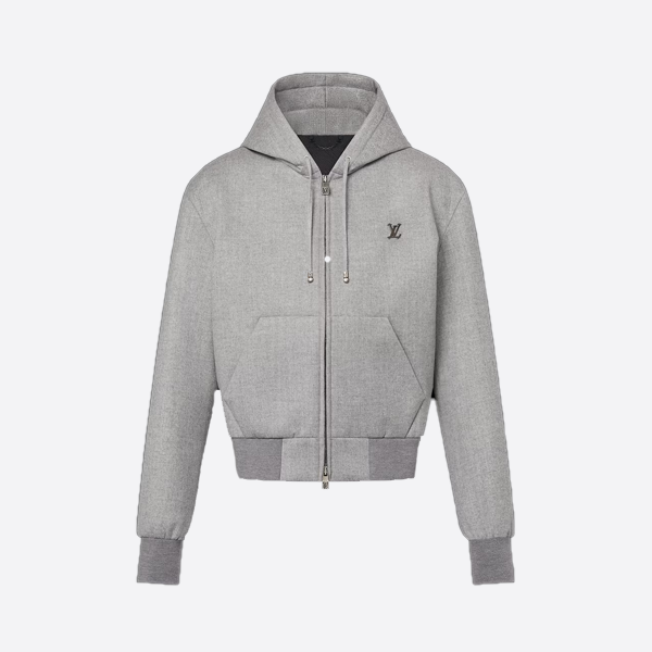 Louis Vuitton 24Fw Fall/Winter New Gray Zipper Hooded Sweatshirt 1AFYBN