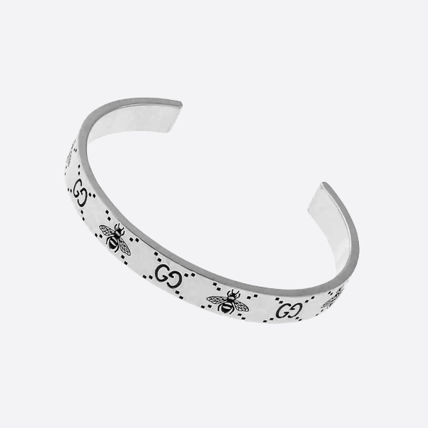 Gucci's new Interlocking Double G narrow version sterling silver bracelet