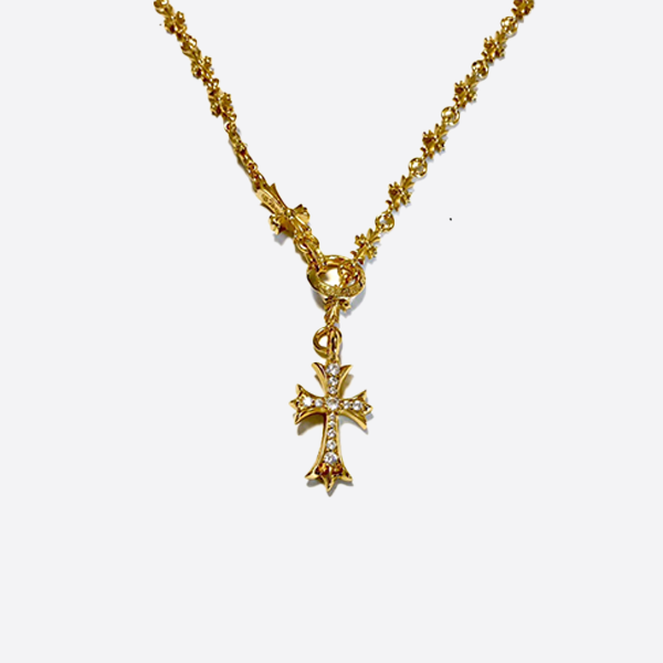 Chrome Hearts 22K Gold Plated High Definition Cross Set Chain