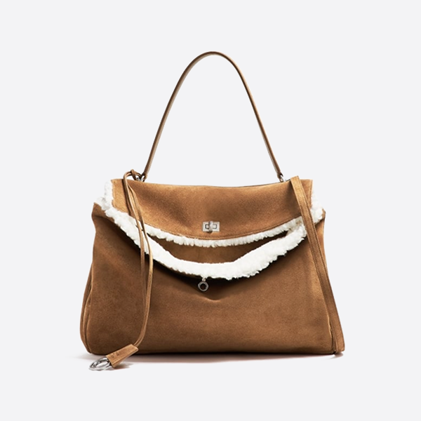 Balenciaga Large Suede Dark Brown Plush Rodeo 7897442ABAD2590