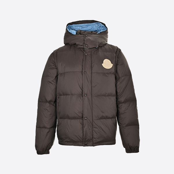 Moncler 24Fw CYCLONE Down Jacket with Large Logo and Detachable Sleeve Hood