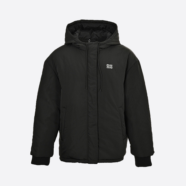 Miu Miu Embroidered Hooded Down Jacket