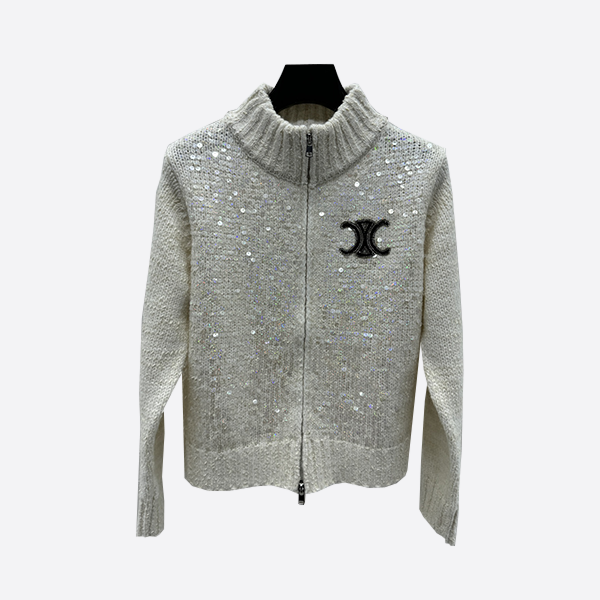 Serin Heavy Sequin Pullover Knit Cardigan