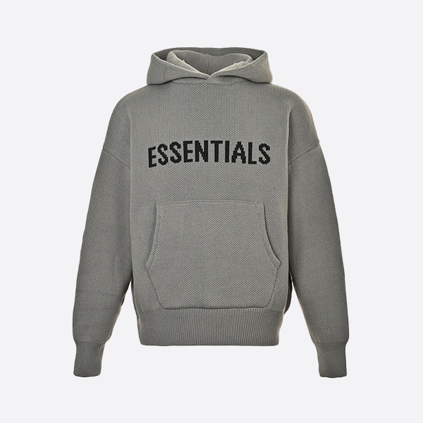 Fear of God FOG Essential Jacquard Letter Sweater Hooded Sweatshirt