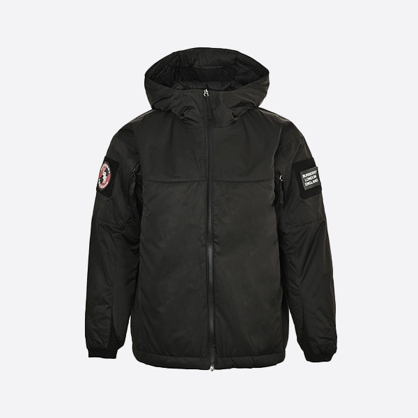 Burberry slogan armband hooded cotton jacket