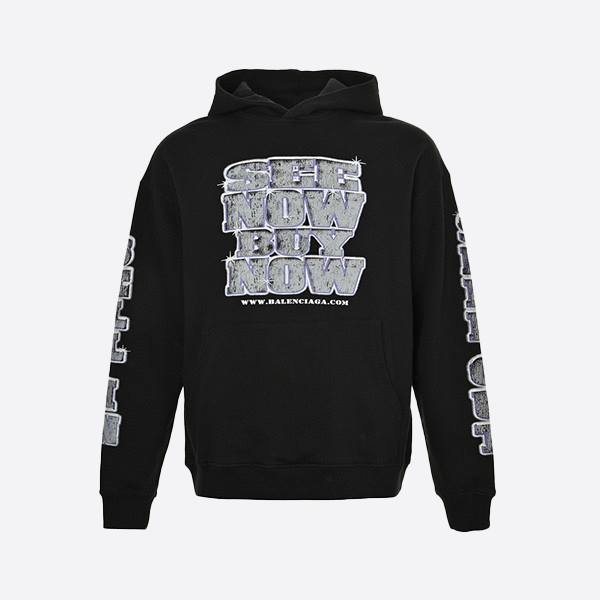 Balenciaga Diamond Letter Print Hooded Sweatshirt