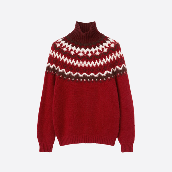 Loro Piana Christmas Turtleneck Knit Long Sleeve Sweater