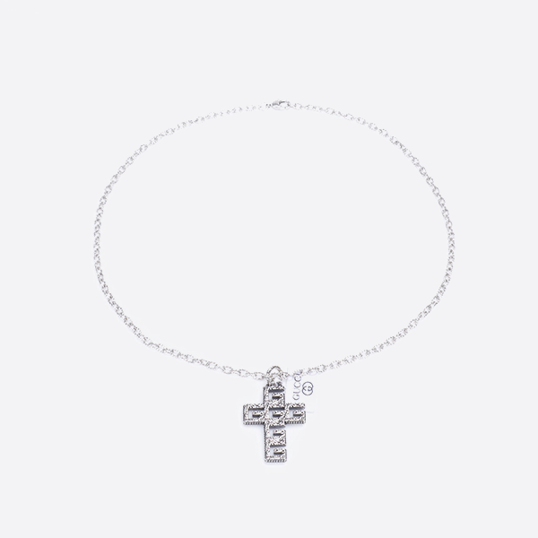 Gucci Vintage Distressed Cross Engraving Necklace