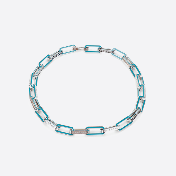 Louis Vuitton LV Monogram Blue Enamel Necklace M80194