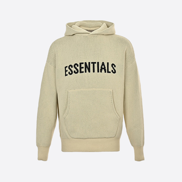 Fear of God FOG Essential Jacquard Letter Sweater Hooded Sweatshirt