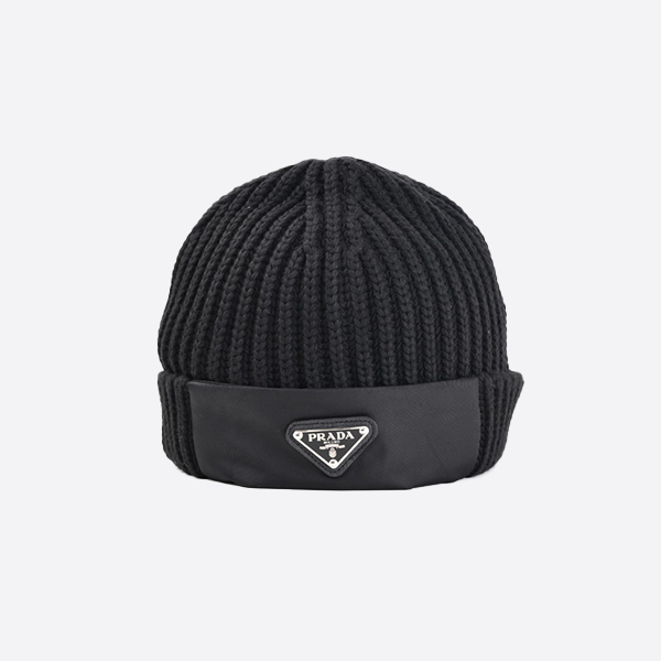 Lenylon Gabardine x Wool Cap Black UMD446_1WTO_F0002_S_202