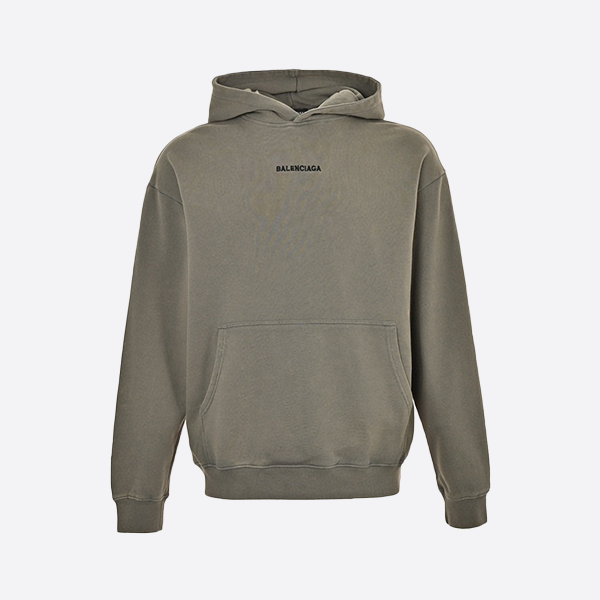 Balenciaga Embroidered Lettering Washed Hooded Sweatshirt