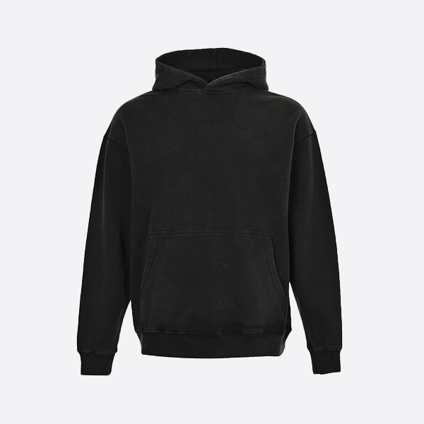 Balenciaga Embroidered Lettering Washed Hooded Sweatshirt