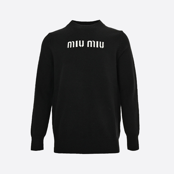 Miu Miu Monogram Jacquard Crew Neck Sweater
