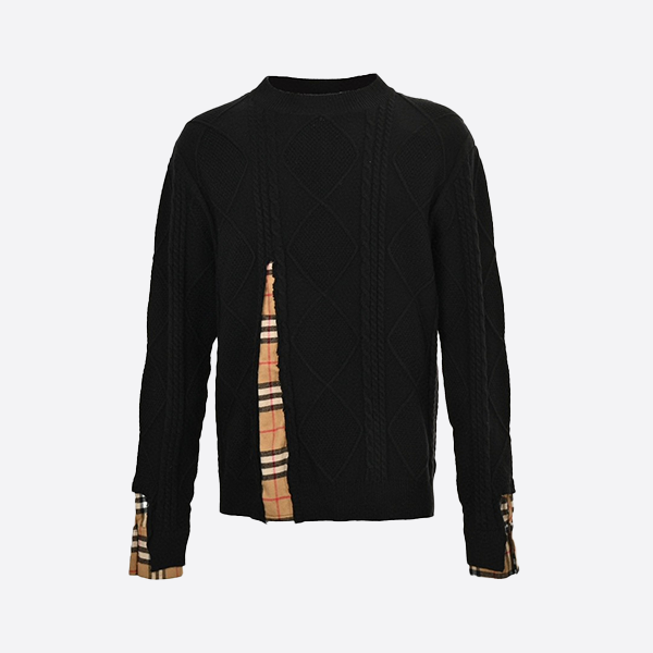 Counterfeit Burberry Two-Piece Patchwork Crew Neck Sweater