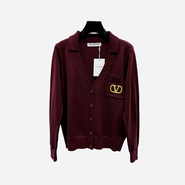 Valentino V-Shape Round Neck Knit Cardigan