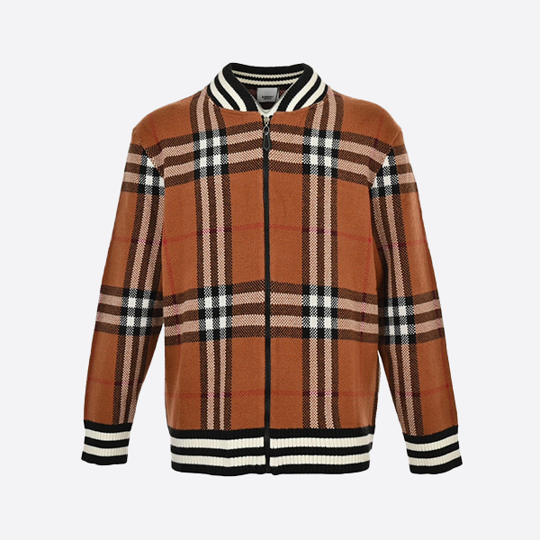 Burberry check zip-up cardigan