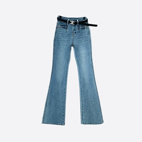 Flared jeans in the style of Celine Goddess