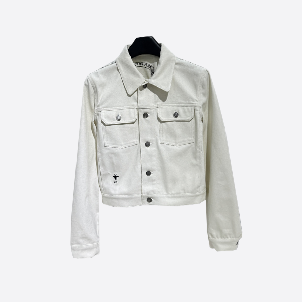 Dior White Cotton Multicolor Denim Jacket