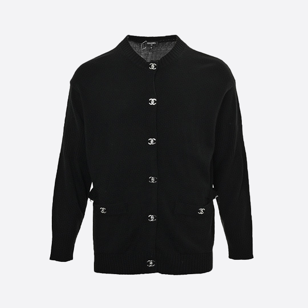 Chanel Double C School Buckle Knit Cardigan