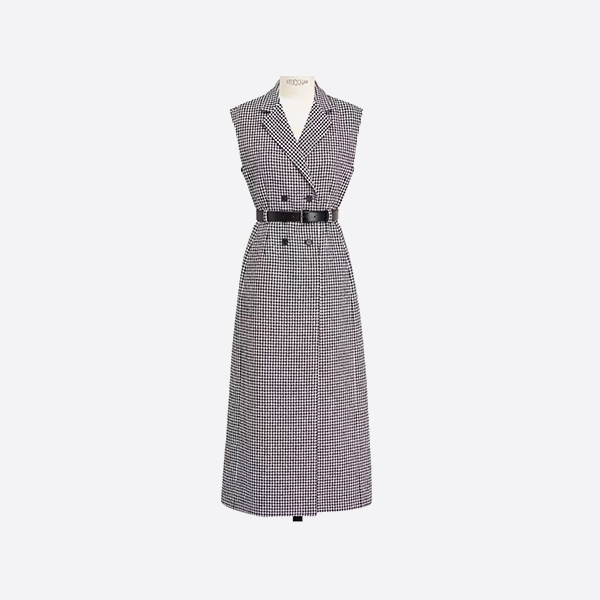 Dior long houndstooth suit dress