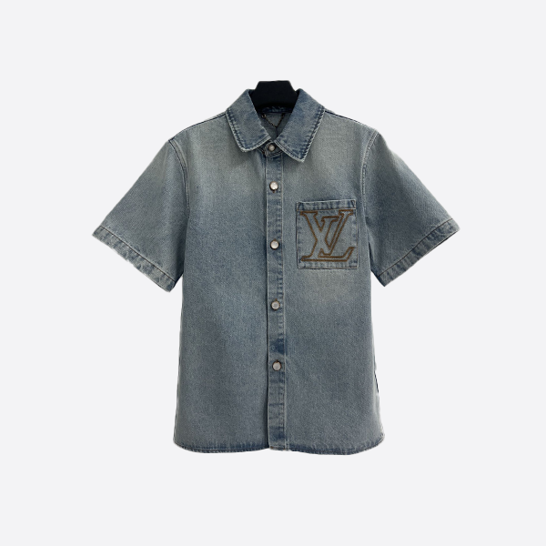 Louis Vuitton logo denim short sleeve
