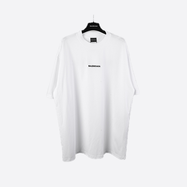 Balenciaga Short Sleeve White Embroidered Letters on Front and Back