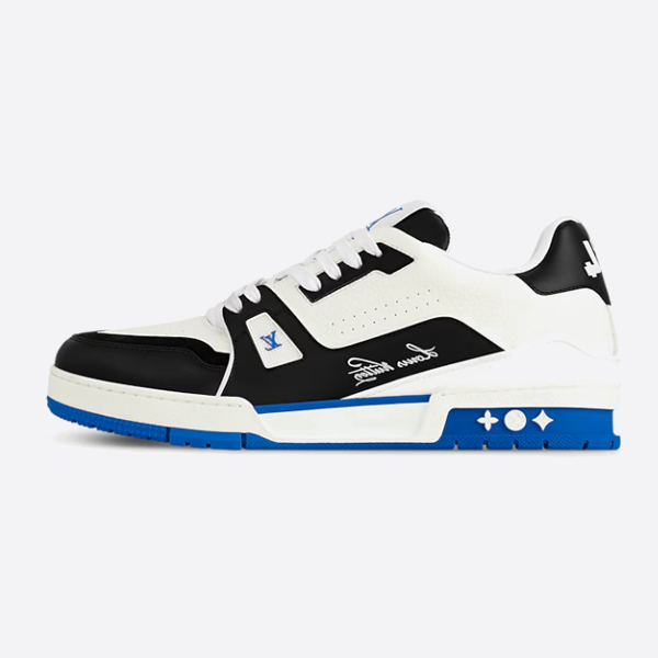 Louis Vuitton Trainer Sneakers White Black Blue 1ADHAL