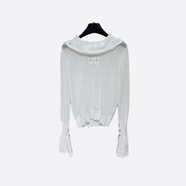 Chanel wool ruffle neck sweater