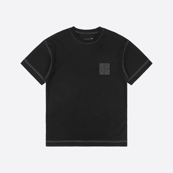 Givenchy Leather 4G Black Cotton T-Shirt