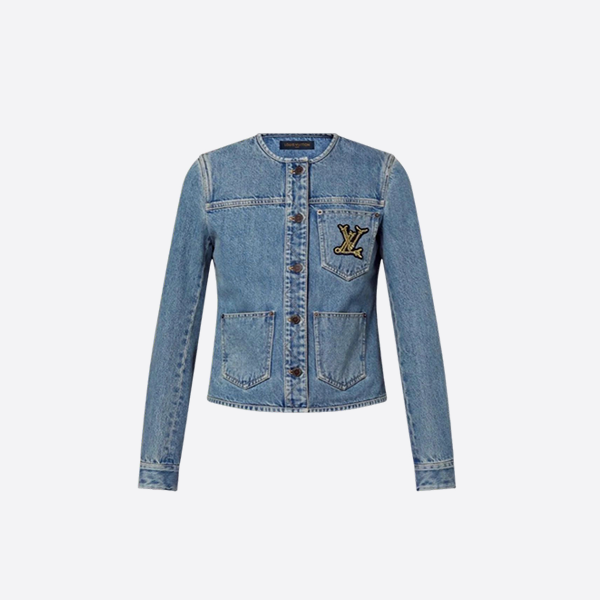 Louis Vuitton embroidered logo denim jacket