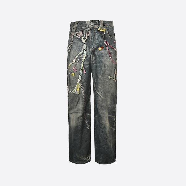 Acne Studios 2025 Spring/Summer 1981M Candy Chain Print Denim Pants