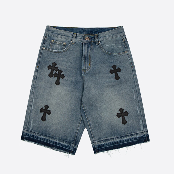 Chrome Hearts denim shorts in blue and black