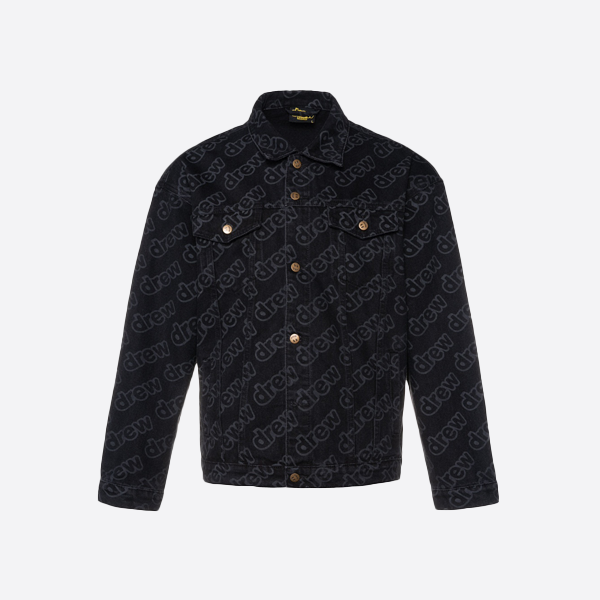 Drew House 24FW Justin Bieber Western-style full print bullet barrage letter print denim jacket couple's coat